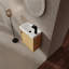 Meuble-lavabo mural 18,5 po avec lavabo en résine, porte simple à fermeture douce, panneau de fibres à densité moyenne, bois naturel (KD-Packing)-730183191