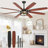 72" 8-Blade Vintage Caged Ceiling Fan with Light, Remote Control , 6+1 Speed Reversible DC Motor-122916024
