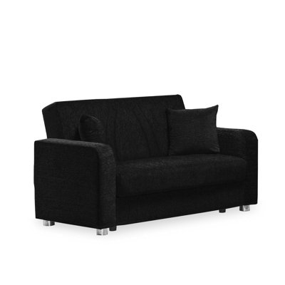 PrimeNest Gravita Collection Upholstered Convertible Loveseat with Storage