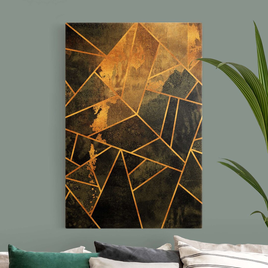 Leinwandbild Onyx mit Gold von Elisabeth Fredriksson