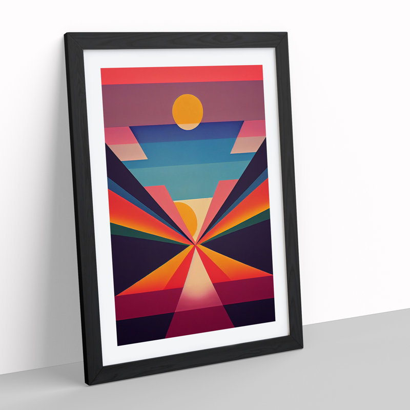 An Epic Abstract Sunset - Wall Art, Black Framed, 64cm H x 46cm W x 2cm D