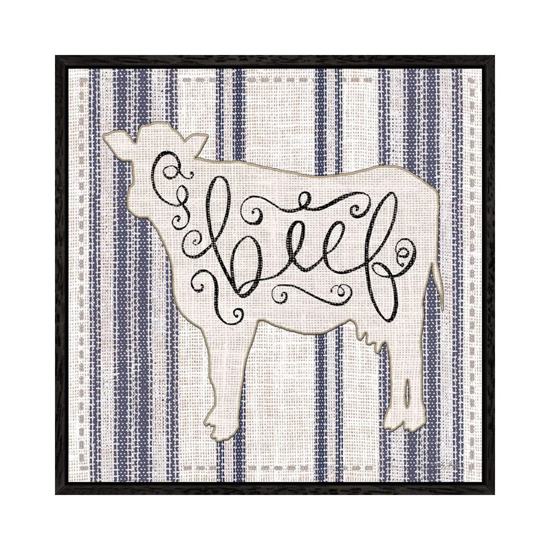 Beef 1 Piece Wall Art on Canvas, 45.72cm H x 45.72cm W x 3.81cm D, Black Framed Canvas