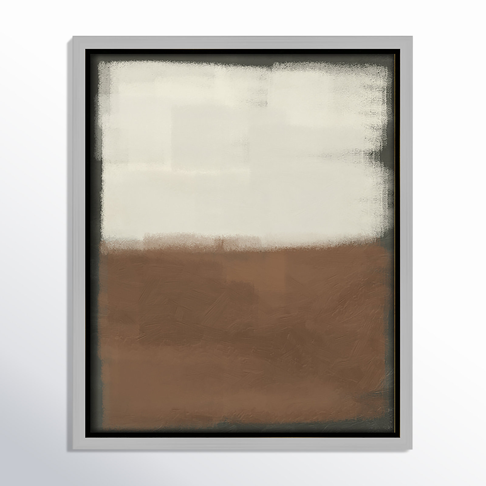 Alabaster Burst 2 - Floater Frame Print on Canvas, Silver , 11.5" H x 9.5" W x 2" D