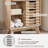Bathroom Floor Storage Cabinet  With Slatted Sliding Door-497135830