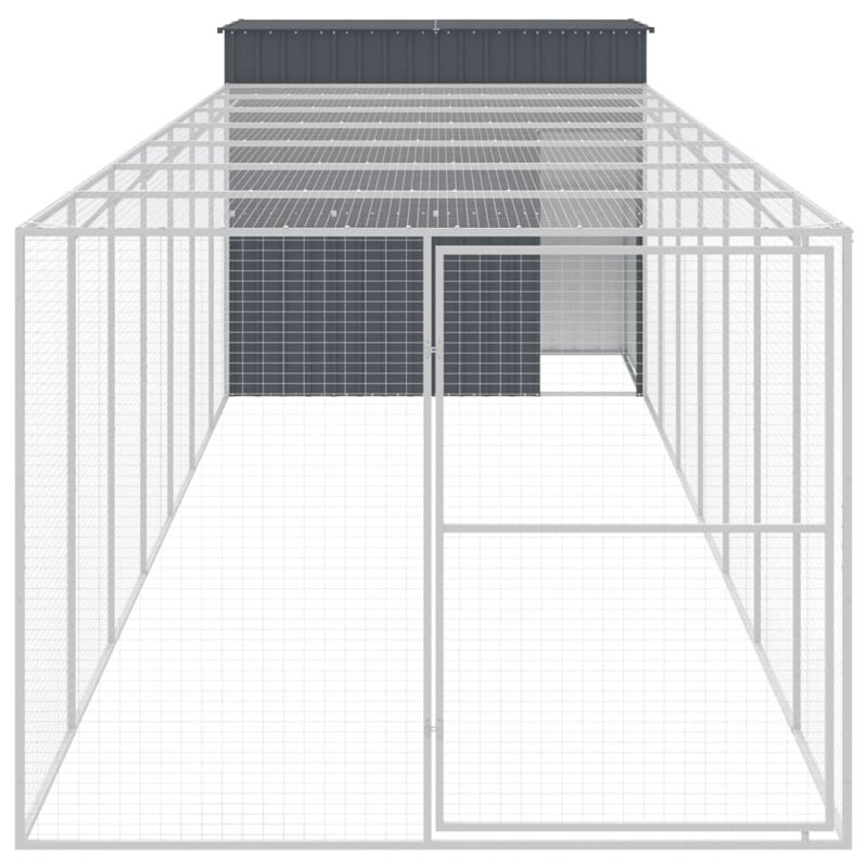 Niche pour chien en métal style iglo, H 71,3 po x l 84,3 po x P 179,9 po, Gris anthracite