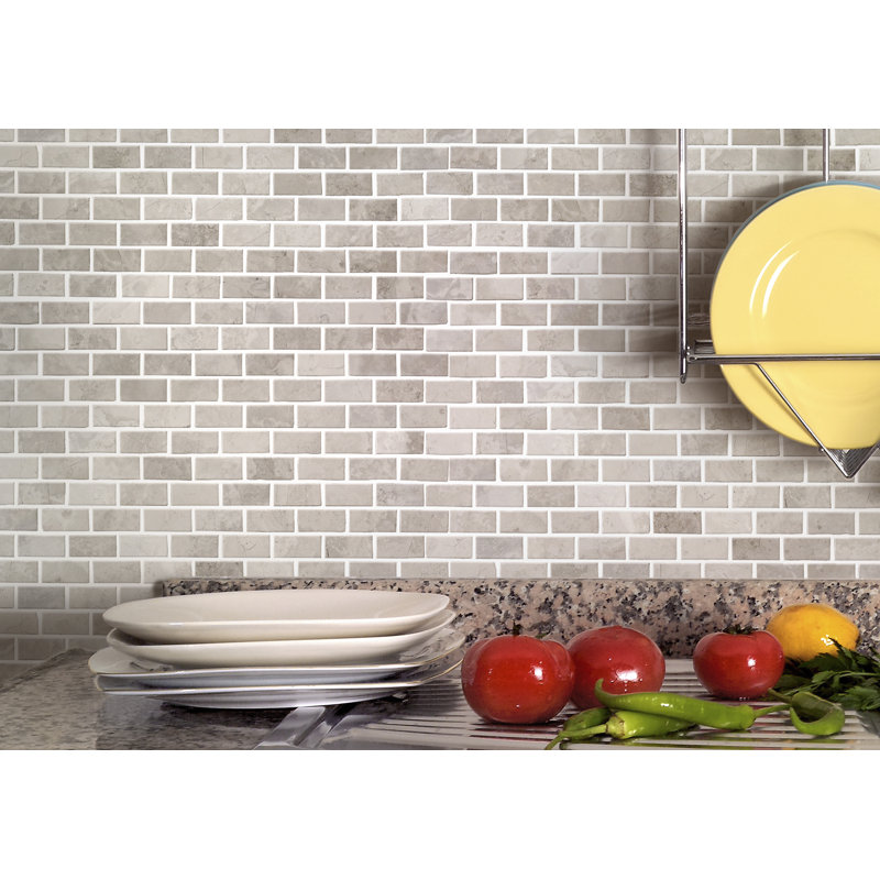 12" x 12" Marble Brick Joint Mosaic Wall & Floor Tile