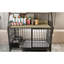 Et cage en fer avec rangement - beige et noir, 49,79 po Hauteur, 23,62 po de largeur, 36,25 po de profondeur, avec espace et pratique, H, l, P-1661025673-1661025670
