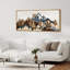 «Western Wood Effect Landscape Geometric Mountain Landscape», incrustation en bois sur toile-111375393-98041964
