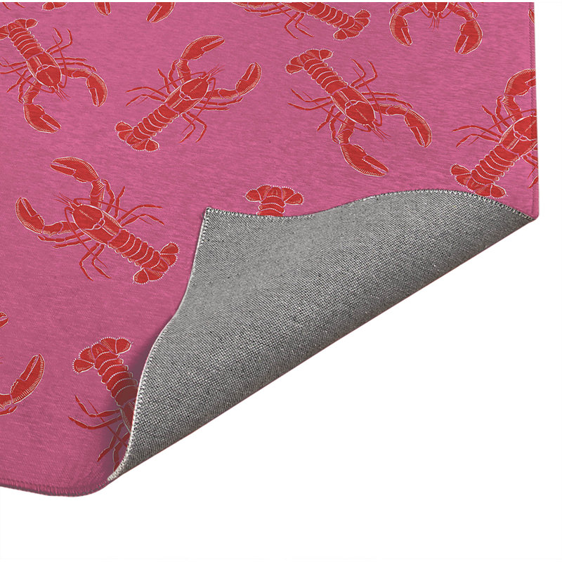 Tapis ultra-mince à profil bas Lobster, Rose, Rectangle 5 pi x 7 pi
