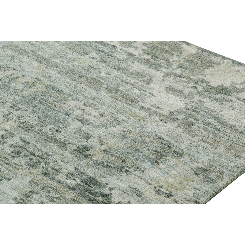 Rug & Kilim’S Contemporary Rug In Gray And Blue With Abstract Patterns, Rectangle 9' x 12'