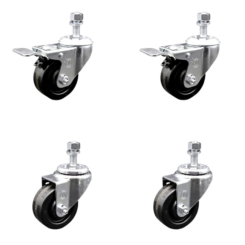 Swivel 12mm Threaded Stem Caster with Total Lock Brake SCC