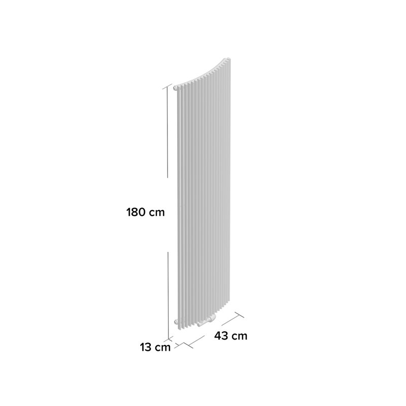 Andromeda Vertical Designer Radiator, 180 cm H x 43 cm W x 13 cm D, Anthracite
