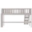 Lit mezzanine simple bas avec échelle et toboggan, gris-844105166