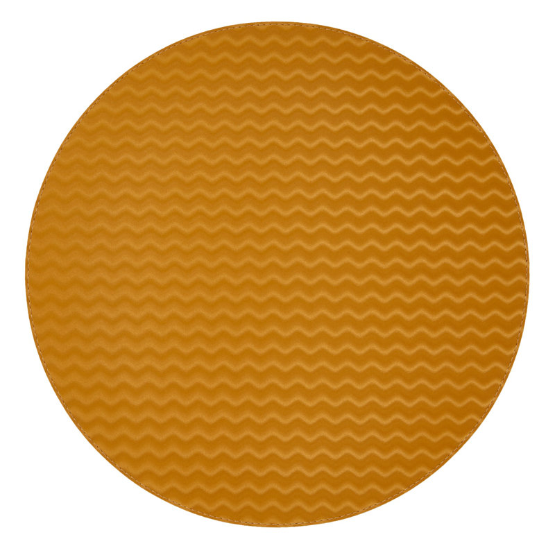 Tilde Vinyl Round Placemats, Gold/Taupe