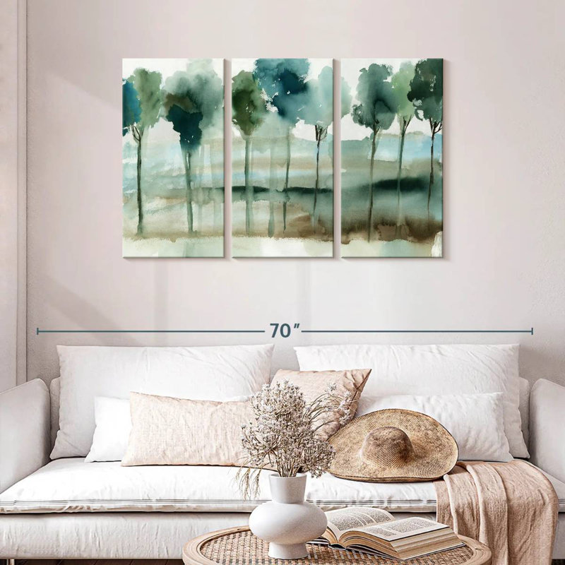 Harnek Blue Reflection Forest, 28" H x 45" W