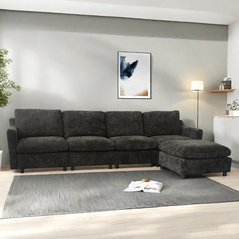 Canapé modulaire surdimensionné polyvalent avec méridienne réversible pour un confort ultime