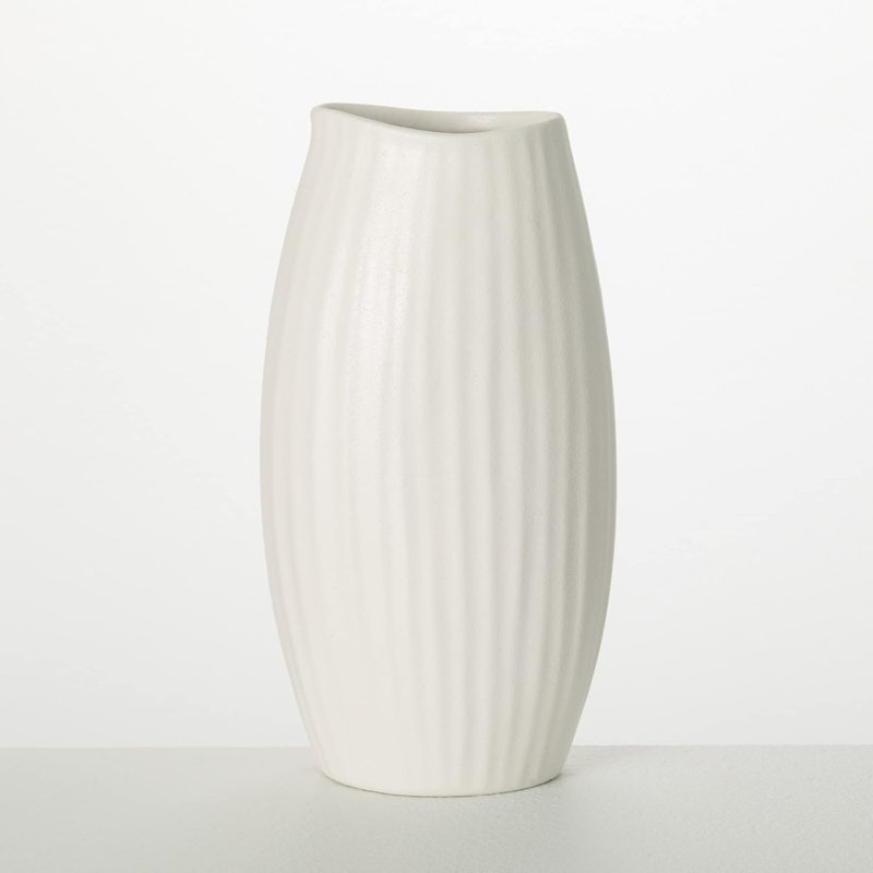 Antonett Ceramic / Porcelain Table Vase, White