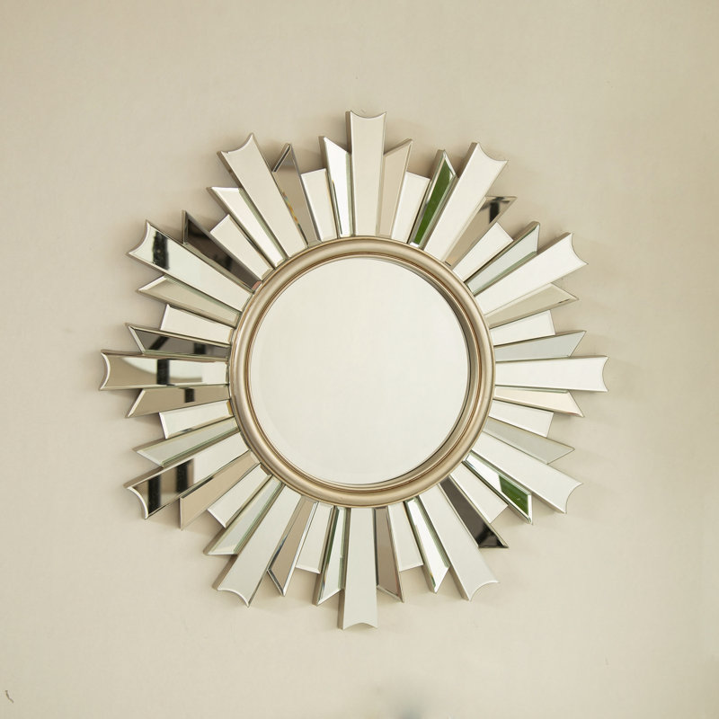 26'' Wall-mounted Sunburst-shaped PU Art Decorative Mirror