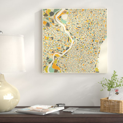 " Abstract City Map Of Philadelphia " by Jazzberry Blue