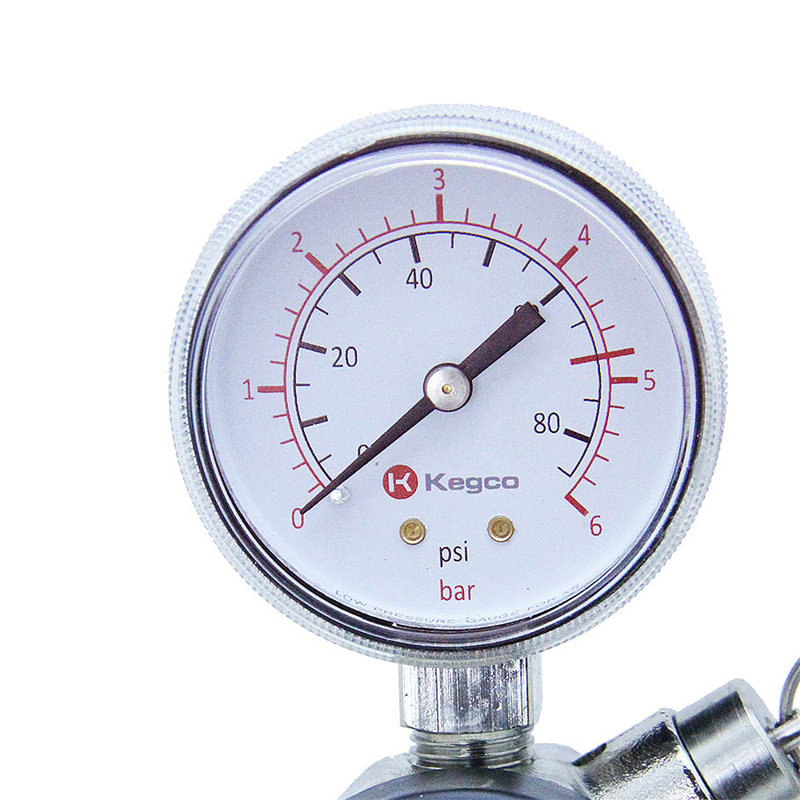Kegco Stainless Steel Dual Gauge Beer Regulator with Adjustable Valve