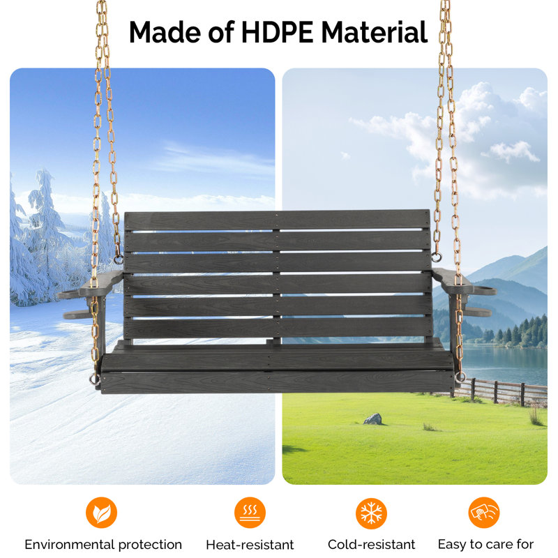 2 Person Porch Swing, Grey