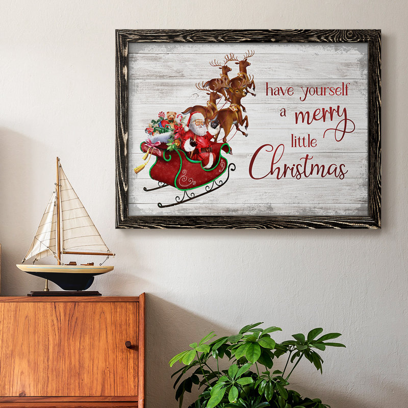 «Merry Little Christmas», reproduction d'art sur toile, Noir, H 26 po x l 38 po