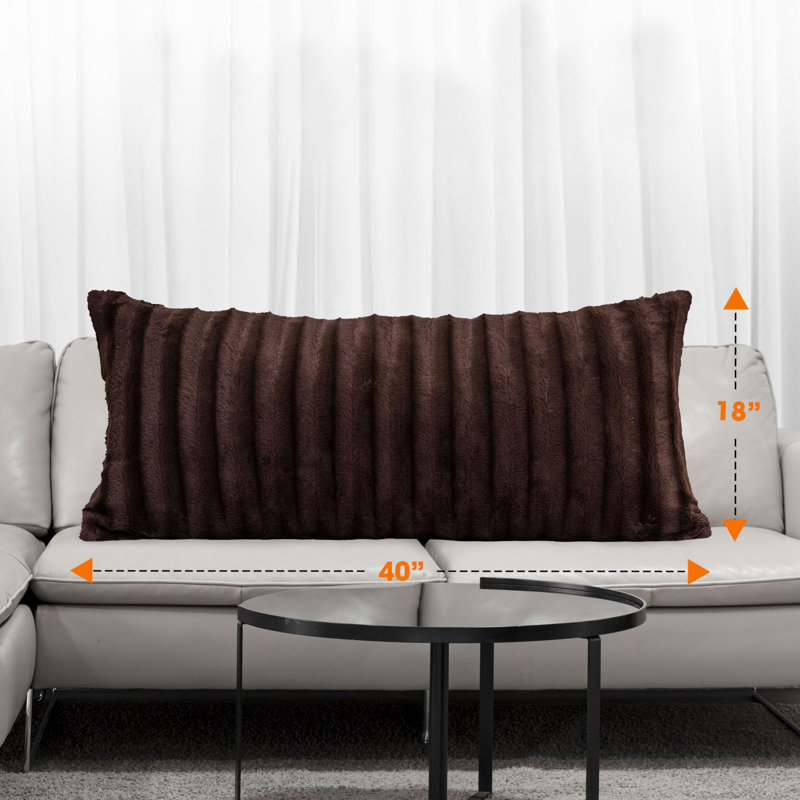 Chocolate Brown Faux Fur Rectangular Body Pillow