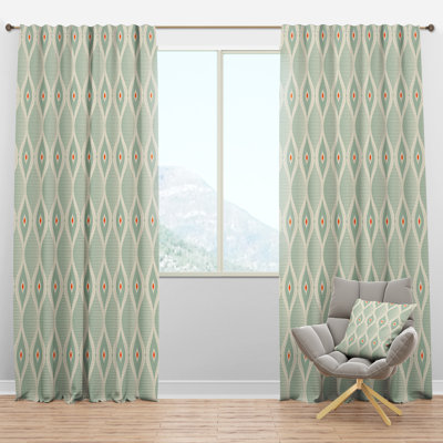Retro Abstract Drops VII - Mid-Century Velvet Curtain - Room darkening - 1 panel