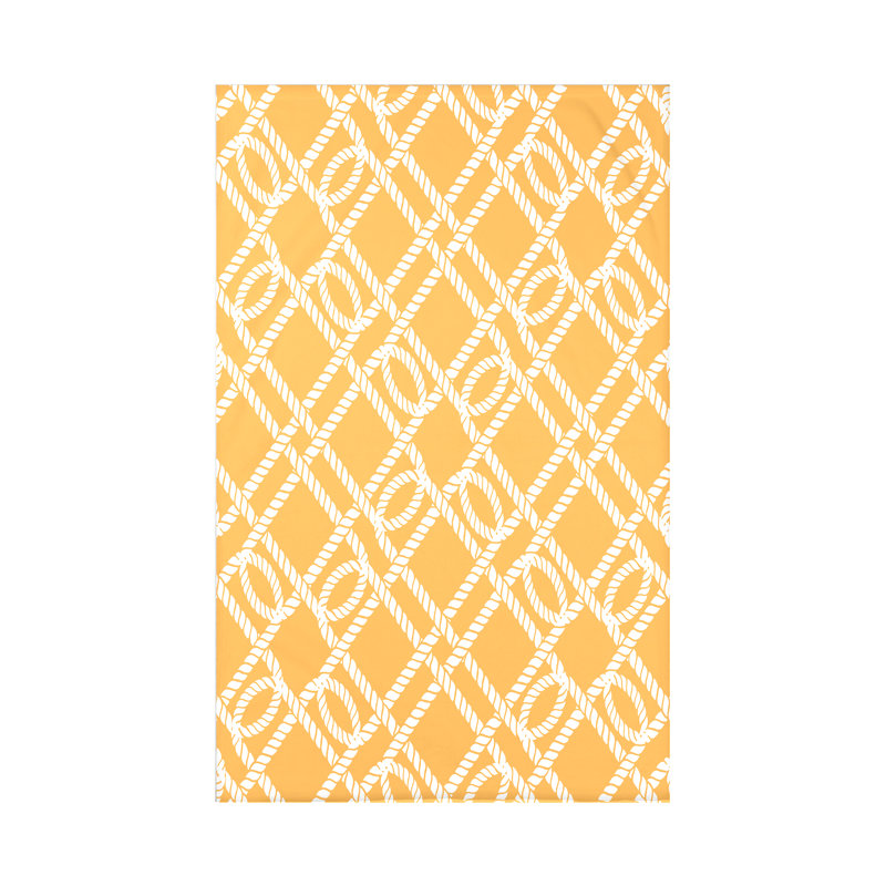 Jeté à motif géométrique Nautical Nights, L 60 po x l 50 po x P 0,5 po, Jaune