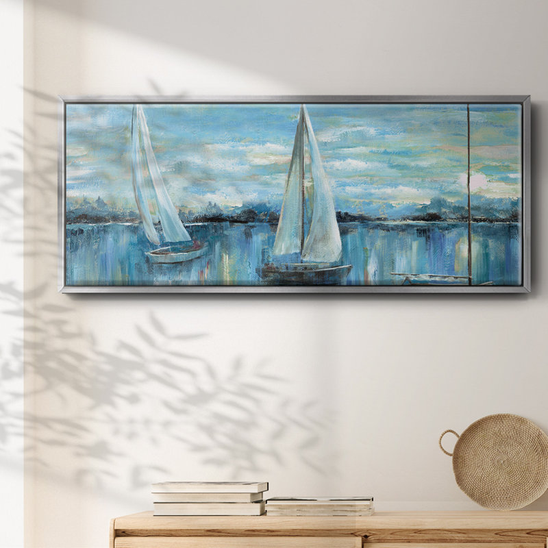 «Evening on the Bay», toile encadrée, H 20 po x l 50 po