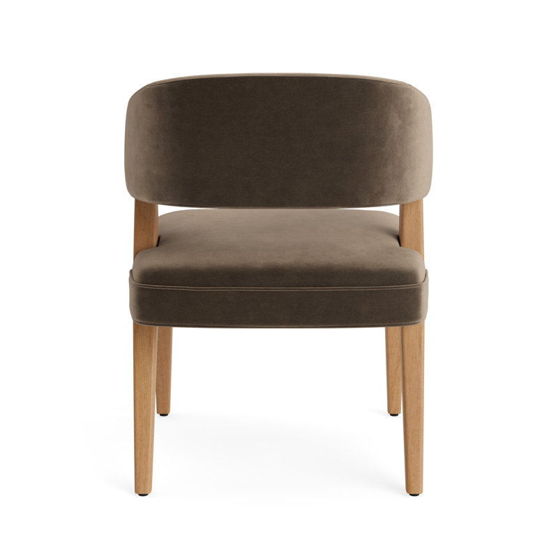 Keane Dining Chair, Performance Velvet - Otter, Natural