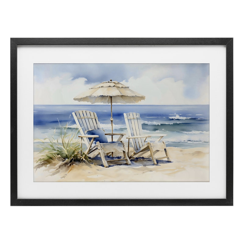 Chaises neutres Adirondack, reproduction encadrée sous verre, design par LSR Design Studio, null, null