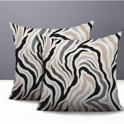 Mila Zebra Print Indoor/Outdoor Reversible Pillow