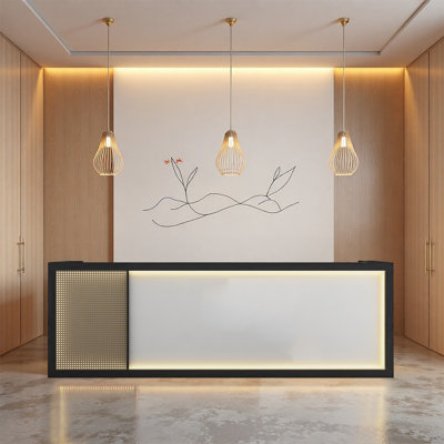 Retro Stylish Service Desk – Fashionable Multi-Use for shopping mall,Barber Shop,Milk tea shop and Company
