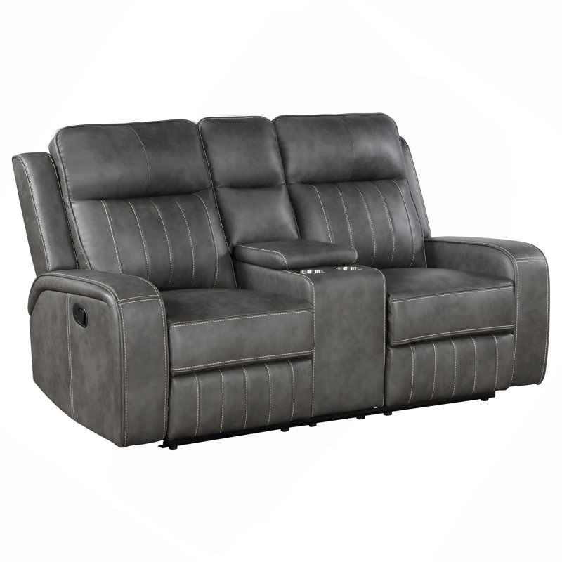 Forrest Motion Reclining Loveseat With Console, Gray