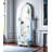 Modern Painted Arched-Panel Drawer Full-Length Mirror