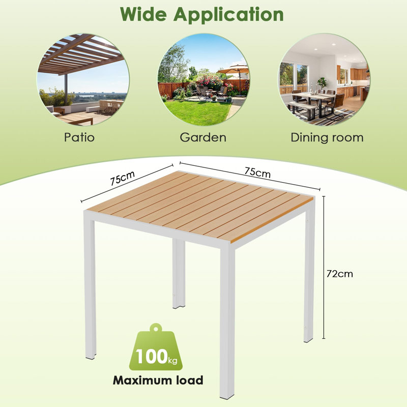 Square 4 - Person Outdoor Picnic Table, White