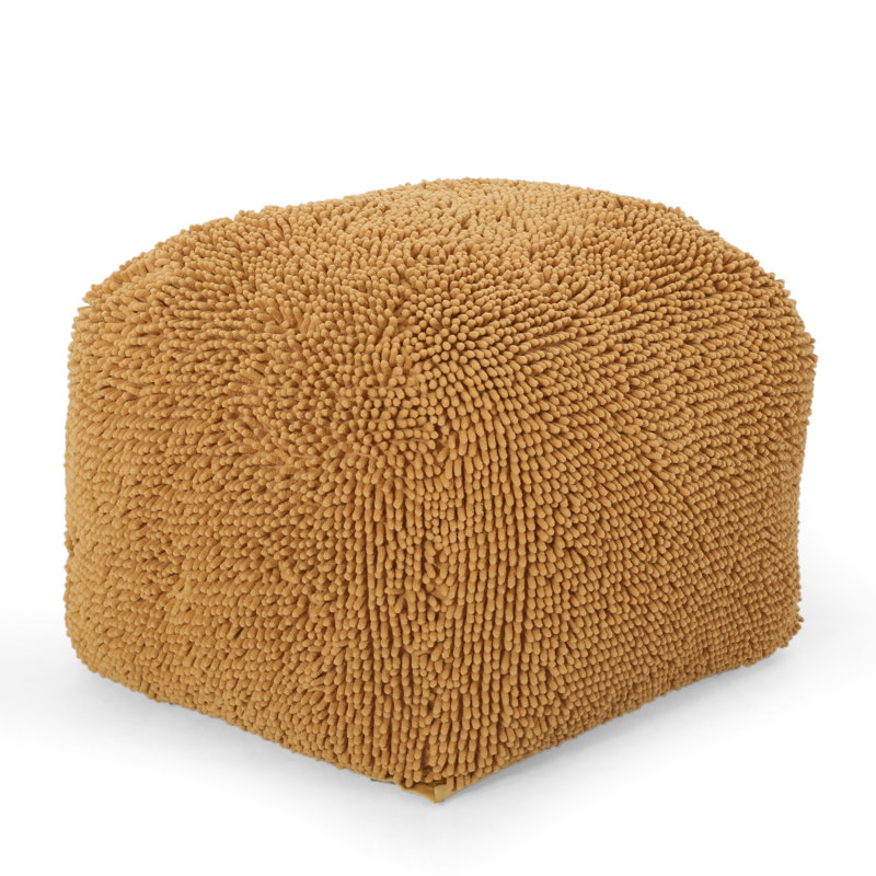 Pouf carré en microfibre Spongy, Yellow