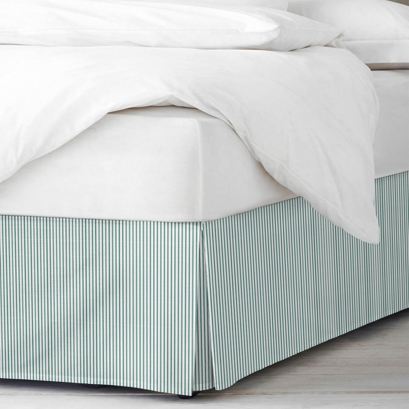 Evergreen Cotton Twin Bed Skirt with Split Corners