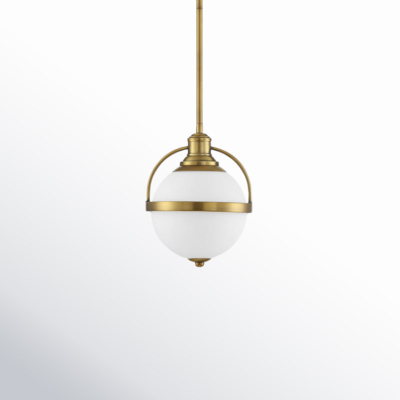 Reeves 1-Light Dimmable Globe Pendant, 16.5" H x 12.75" W x 12.75" D, Warm Brass