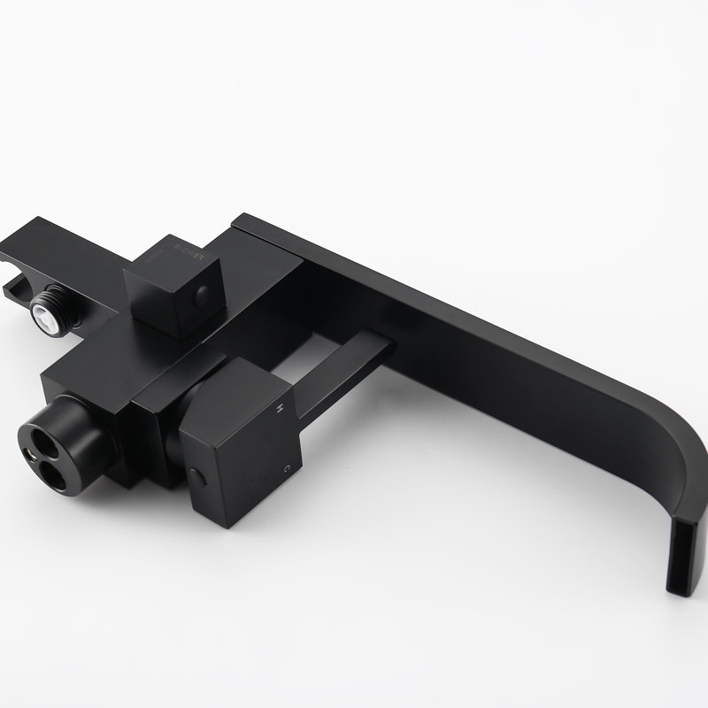 Floor Tub Spout with Diverter, Black