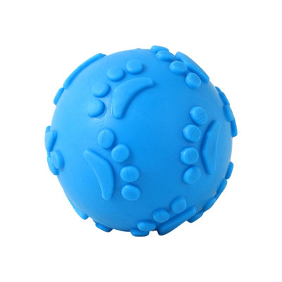 Rubber Dog Toy Ball Interactive Squeaky Ball Dog Toy Soft Rubber Chew Ball With Textured Look For Puppy Teething And Play Colorful Pet Play Toy For Small To Medium Dogs