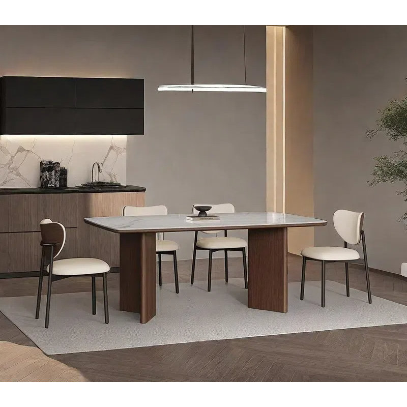 Ensembles de table de style français en bois massif de style français rétro., H 29,53 po x L 70,87 po x l 31,5 po
