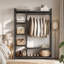 Étagère de rangement de 120 cm de large avec 6 tablettes et tringle.-1295766285