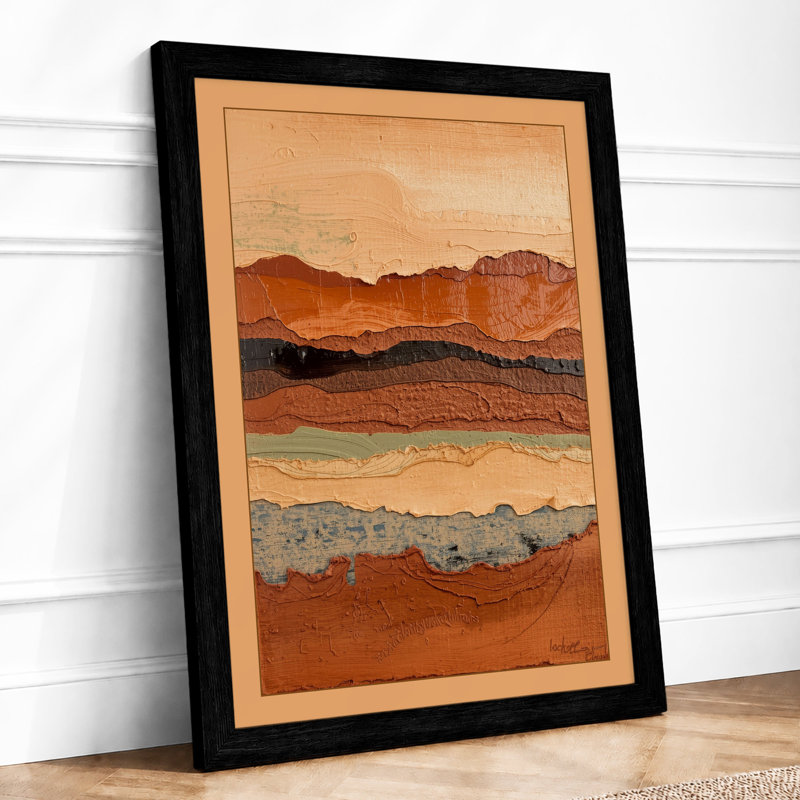 Earth Strata Abstract - Framed Print, A2 - 59.4 x 42.0 cm, Black