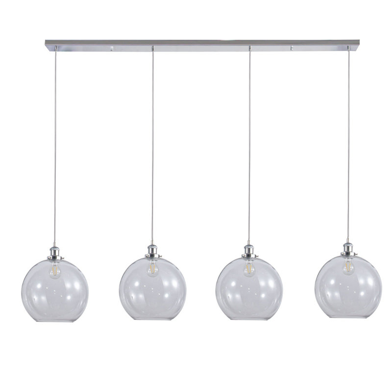 Ayasha 4 - Light Kitchen Island Pendant, Clear, Polished Chrome