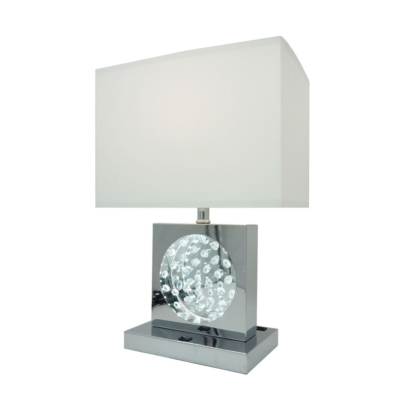 Lampe de table Trinna Modern Comtemporary, Chrome, Blanc