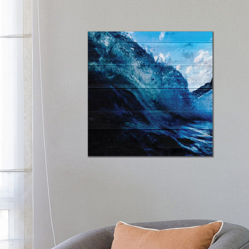 Blue Surf by Sheldon Lewis - Wrapped Canvas Print, 66.04 cm H x 66.04 cm W x 3.175 cm D