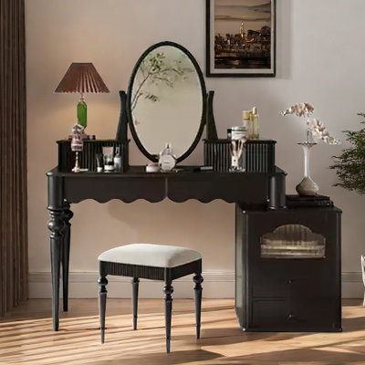 Solid wood vintage multi-functional desk dresser