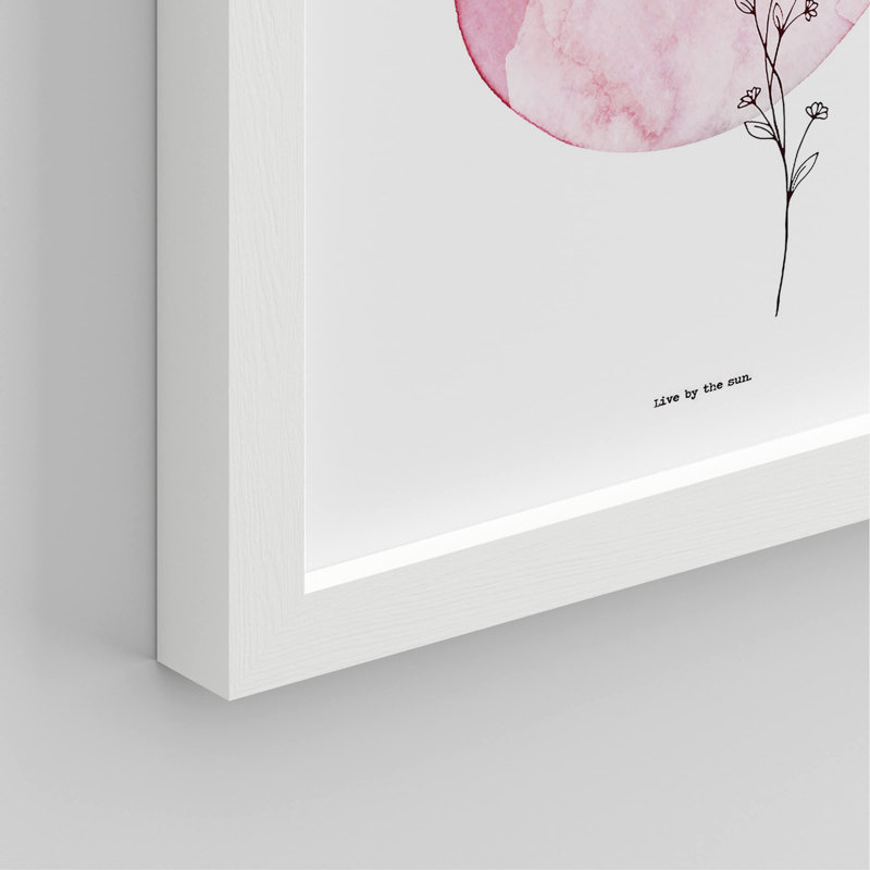 «Pastel» rose et bleu, aquarelle de plantes de la forêt de la Lune, impression encadrée sur papier, 4 pièces, Blanc